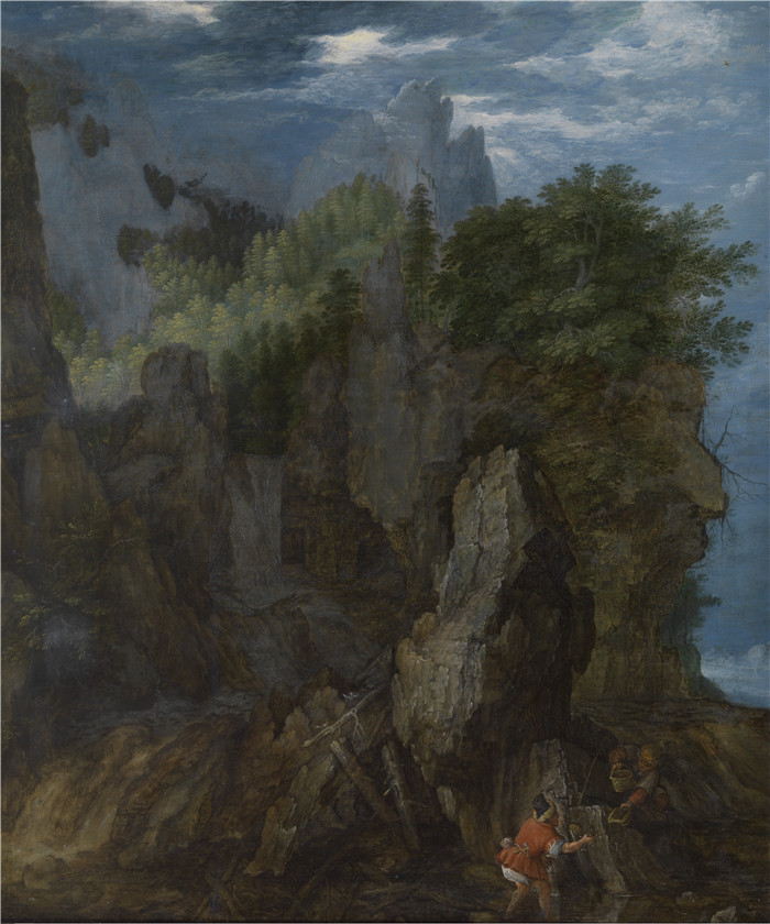 《风暴天气下的海岸景观》罗兰德·萨弗里（Roelant Savery）画作-Kreeftenvissers, Roelant Savery, 1608