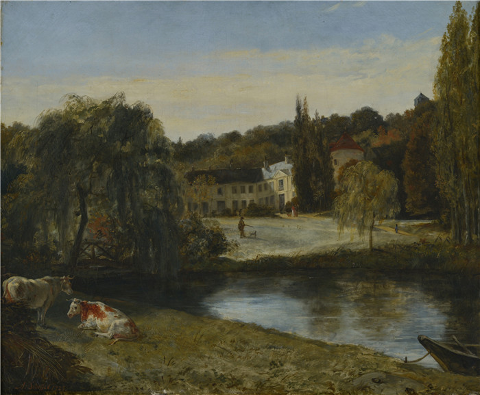 阿里·谢弗(Ary Scheffer)画作-风景 Landschap te La Marche