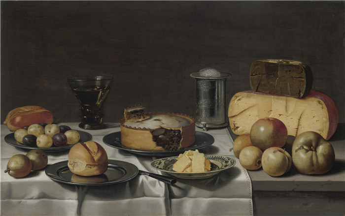 《荷兰式早餐》弗洛里斯·范·斯库滕(Floris van Schooten)的画作-Een Hollands ontbijt