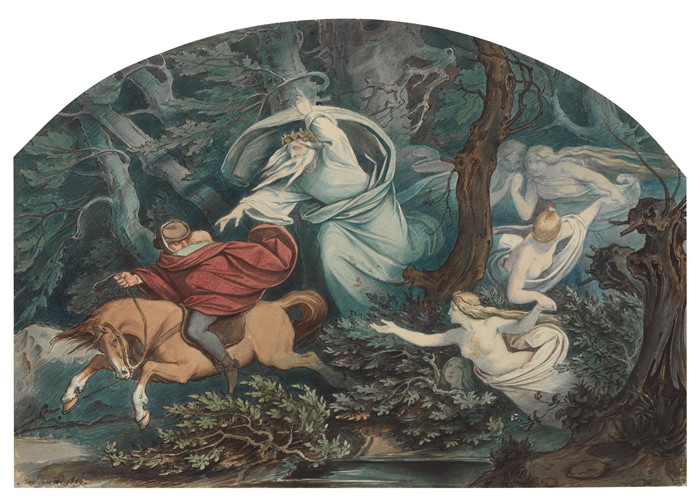 《歌德诗歌<魔王>的插图》莫里茨·冯·施温德(Moritz von Schwind)的绘画-Ilustrace ke Goethově básni Erlkönig (1849)
