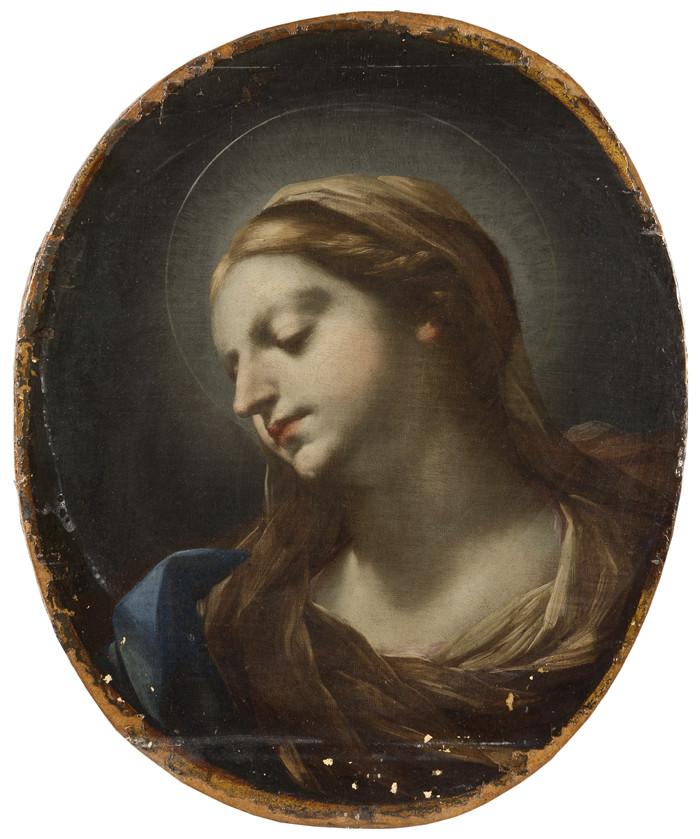 《圣母头像》伊丽莎白·西拉尼(Elisabetta Sirani)的画作-Head of the Virgin