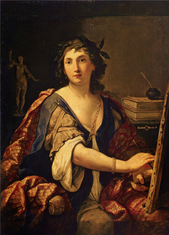 《绘画寓言 西里尼》伊丽莎白·西拉尼(Elisabetta Sirani)的画作-Allegory of Painting Sirani