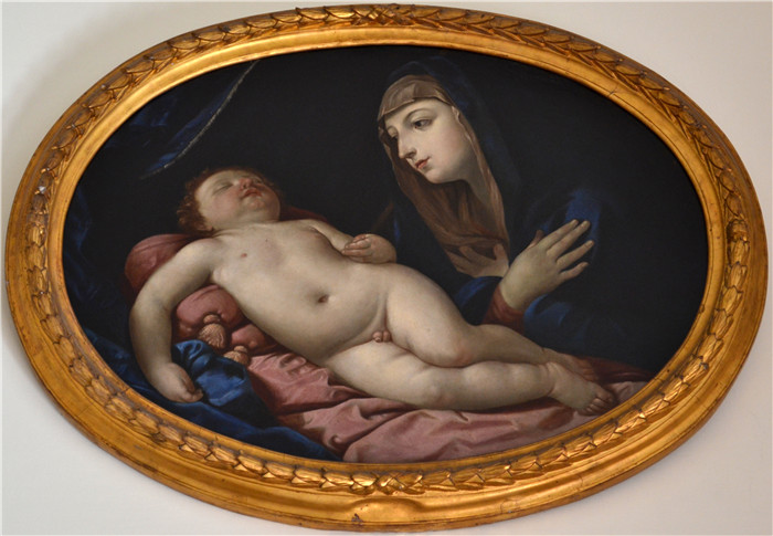 《圣母与圣子》伊丽莎白·西拉尼(Elisabetta Sirani)的画作-Madonna col Bambino