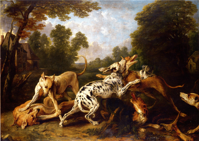 《狗在打架》弗兰斯·斯奈德斯(Frans Snyders)油画- Dogs fighting