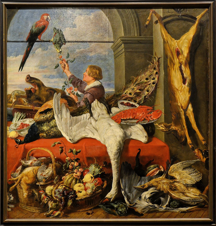 《静物：猎物、家禽与水果》弗兰斯·斯奈德斯（Frans Snyders）油画- Intérieur d'office  ou  Nature morte de gibier