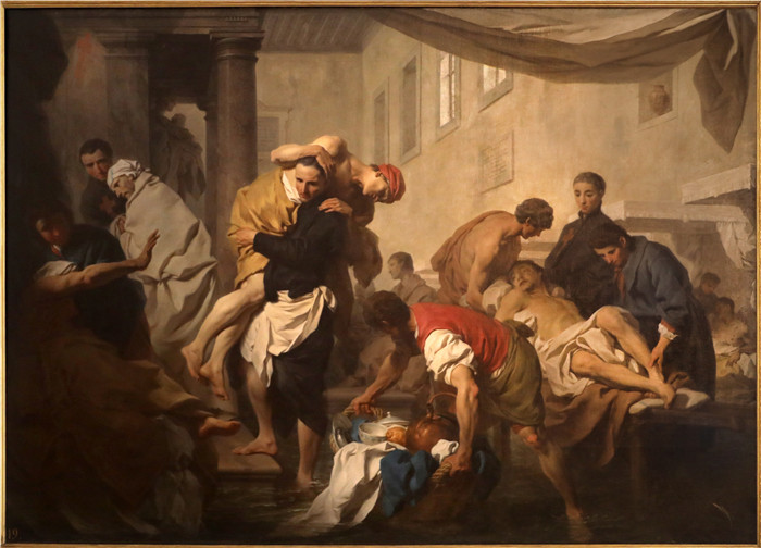 《圣卡米洛·德·莱利斯拯救了圣灵医院的病人》皮埃尔·苏布莱拉斯(Pierre Subleyras)的油画-Pierre subleyras