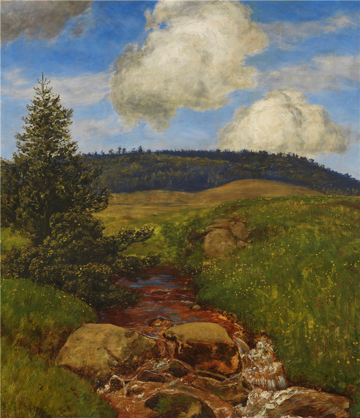 《黑森林》汉斯·托马(Hans Thoma)作品-Schwarzwaldbach (1900)