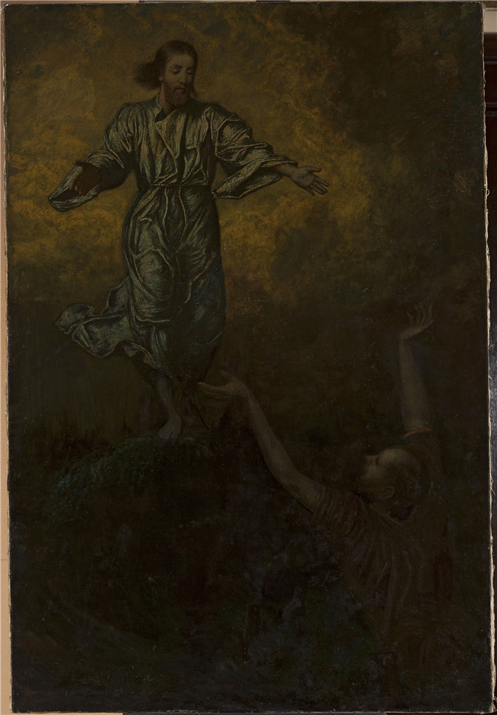 《基督与圣彼得》汉斯·托马(Hans Thoma)作品-Christ and Saint Peter