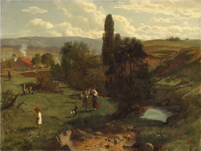 《黑森林景观》汉斯·托马(Hans Thoma)作品-Schwarzwaldlandschaft (1867)