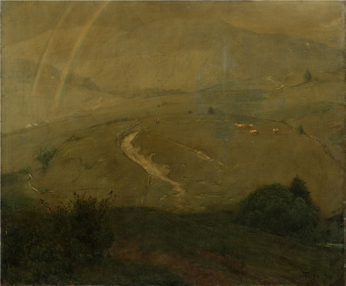《黑森林》汉斯·托马(Hans Thoma)作品-Regen im Schwarzwald (1882)