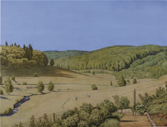 《六月清晨》汉斯·托马(Hans Thoma)作品-Junimorgen – Marxzell (1911)