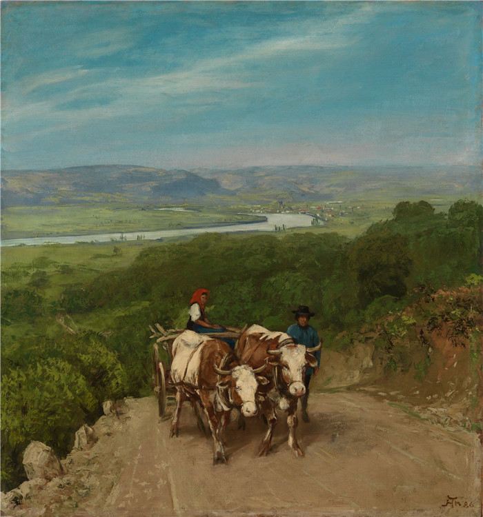 《上山》汉斯·托马(Hans Thoma)作品-Bergauf (1886)