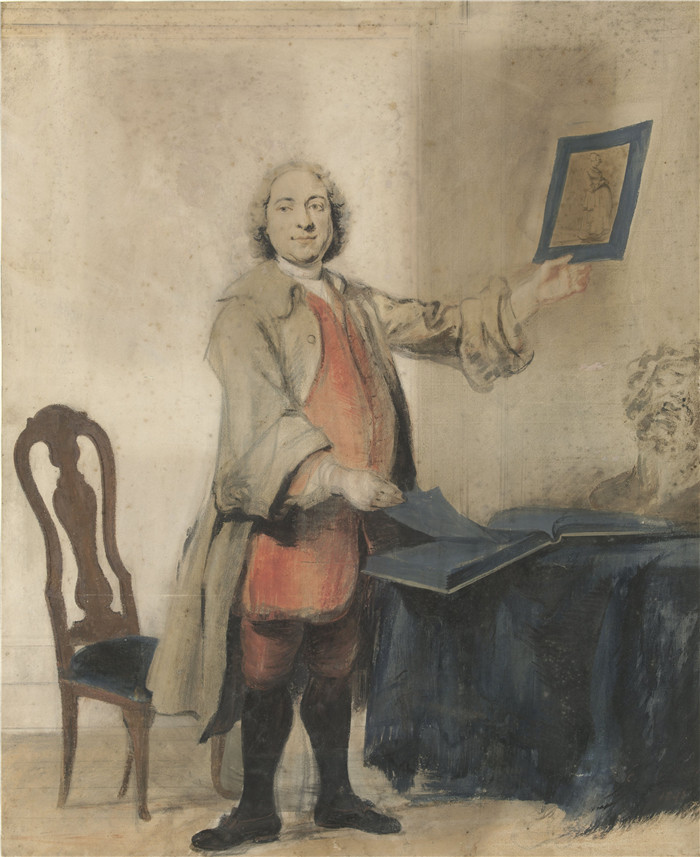 科内利斯·特罗斯特(Cornelis Troost)的画作-肖像Portret van Cornelis Bouman