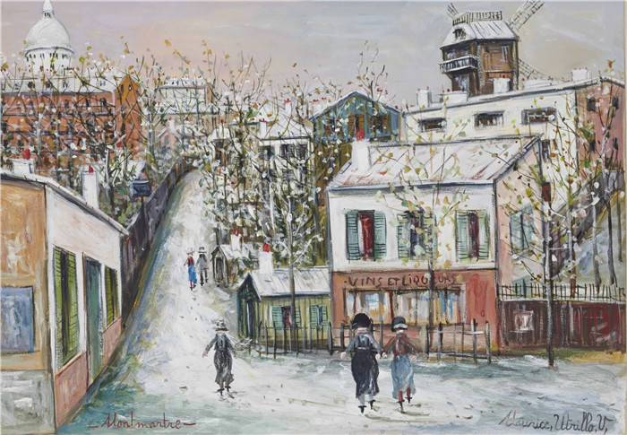 《蒙马特的马奎斯 1940年》莫里斯·乌特里略(Maurice Utrillo)的绘画-Le Maquis de Montmartre, 1940_1