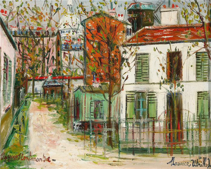 《蒙马特的马奎斯》莫里斯·乌特里略(Maurice Utrillo)的绘画-Le Maquis de Montmartre