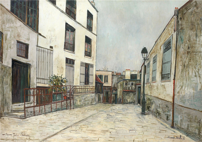 《蒙马特的死胡同》莫里斯·乌特里略(Maurice Utrillo)的绘画-Dead-End at Montmartre, 1931