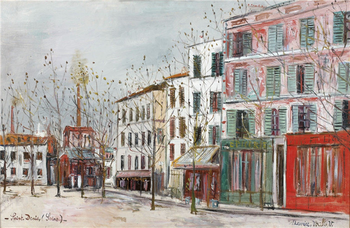 《圣丹尼斯》莫里斯·乌特里略(Maurice Utrillo)的绘画-Saint-Denis, 1930