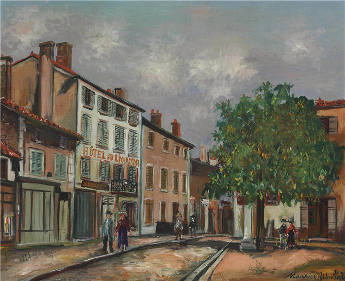 《圣莱杰街》莫里斯·乌特里略(Maurice Utrillo)的绘画-Saint-Leger Street, 1928