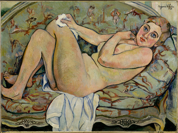 《斜躺裸体》苏珊娜·瓦拉东(Suzanne Valadon)的画作-Reclining Nude