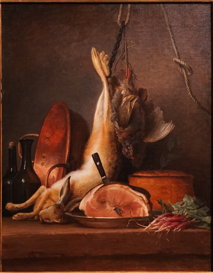 《野兔静物》安妮·瓦莱德·卡斯特 （Anne Vallayer-Coster）油画-nature morte au lièvre