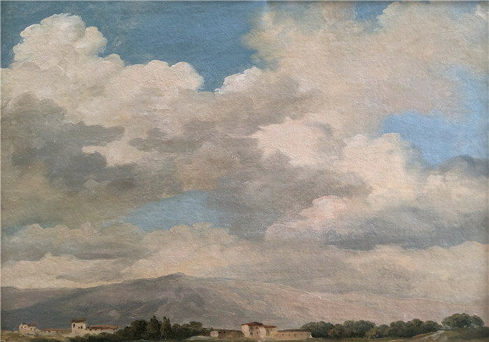 《天空习作》皮埃尔-亨利·德·瓦朗谢讷(Pierre-Henri de Valenciennes)画作-Étude de ciel au Quirinal