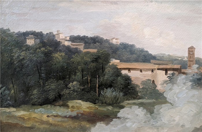 《在法尔奈斯别墅,山上的房屋》Pierre-Henri de Valenciennes画作