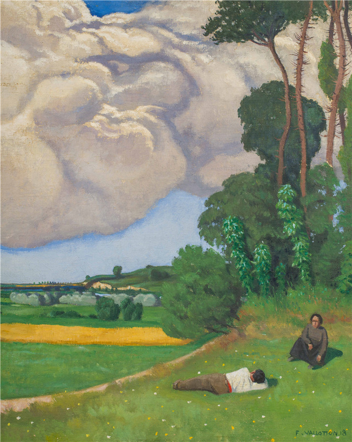 《大云》费利克斯·瓦洛顿(Félix Vallotton)的绘画-Le grand nuage, 1918, 354