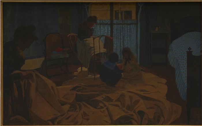 《洗衣房,蓝色房间》费利克斯·瓦洛顿(Félix Vallotton)的绘画-The Laundress, Blue Room