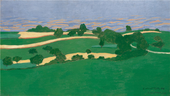 《玉米田》费利克斯·瓦洛顿(Félix Vallotton)的绘画-Corn Fields (Les Blés)