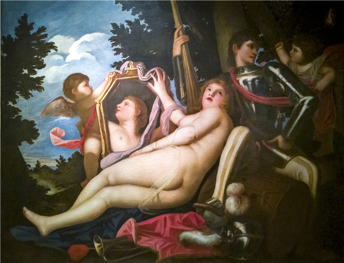 《维纳斯与马尔斯及两个小爱神》亚历山德罗·瓦罗塔里(Alessandro Varotari)画作-Ca' Rezzonico - Venere e Marte e due amorini