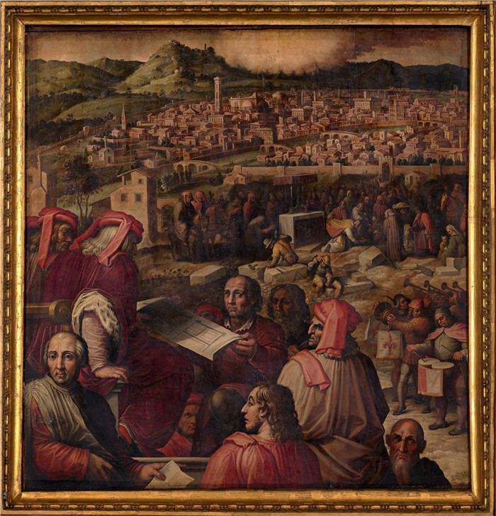 《阿诺尔福展示了扩大佛罗伦萨的计划》乔治·瓦萨里（Giorgio Vasari）的画作-Arnolfo shows the plan to enlarge Florence