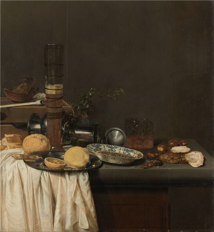 静物画配高脚啤酒杯 Stilleven met hoog bierglas