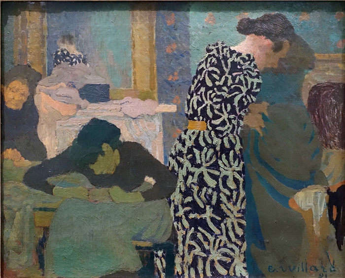 《花裙》爱德华·维亚尔(Édouard Vuillard)作品-The Flowered Dress