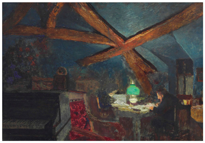 《瓦尔文小农舍的阁楼》爱德华·维亚尔(Édouard Vuillard)作品-le grenier de la grangette a valvins