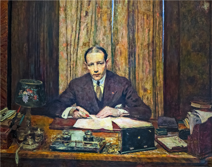 《路易斯·罗森加特在工作台前》Lucien Rosengart à sa table de travail