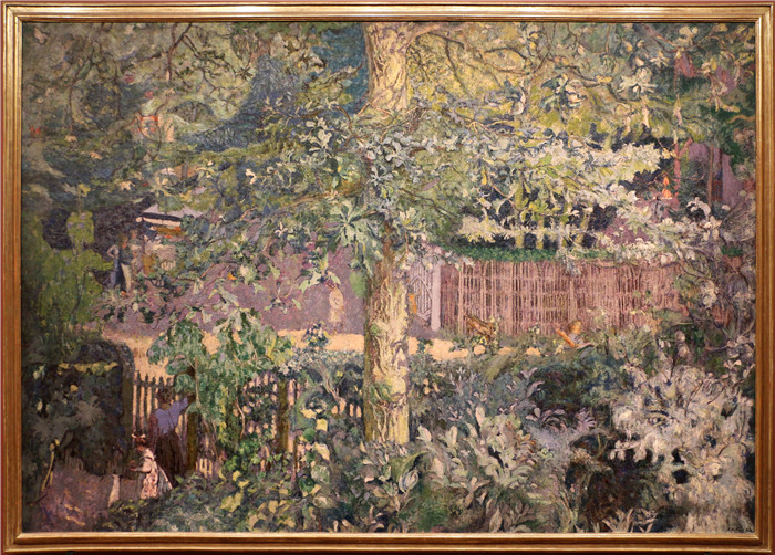 《树叶、苹果和水果摊》爱德华·维亚尔(Édouard Vuillard)作品- fogliame, acero e fruttivendolo, 1918