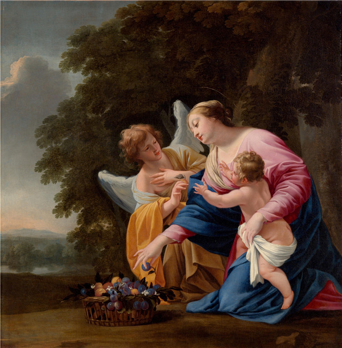 《圣母子与天使》西蒙·沃特(Simon Vouet)画作