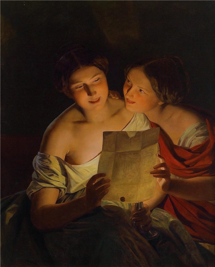 《爱情信件》费迪南德·乔治·沃尔德米勒（Ferdinand Georg Waldmuller）作品- Der Liebesbrief sRGBFXD