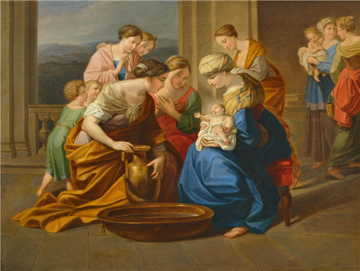 《摩西少年的发现》费迪南德·乔治·沃尔德米勒（Ferdinand Georg Waldmuller）作品-Auffindung des Mosesknaben 1818