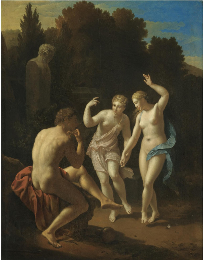 吹着笛子的牧羊人引领着跳舞的仙女 Nymphs dancing to a Pipe-playing Shepherd