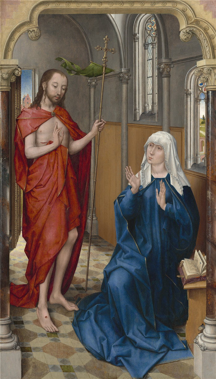 《基督向圣母显现》罗吉尔·范德韦登(Rogier van der Weyden)作品-Christ Appearing to the Virgin, c. 1475,