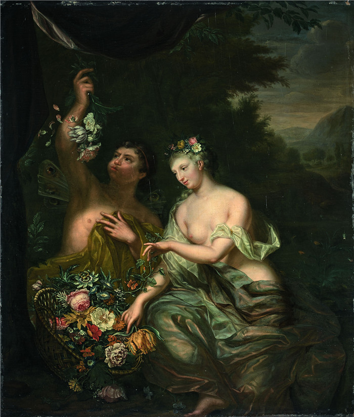 《弗洛尔与泽菲尔》彼得·范德韦尔夫(Pieter van der Werff)的绘画-Flore et Zéphir - Pieter van der WERFF