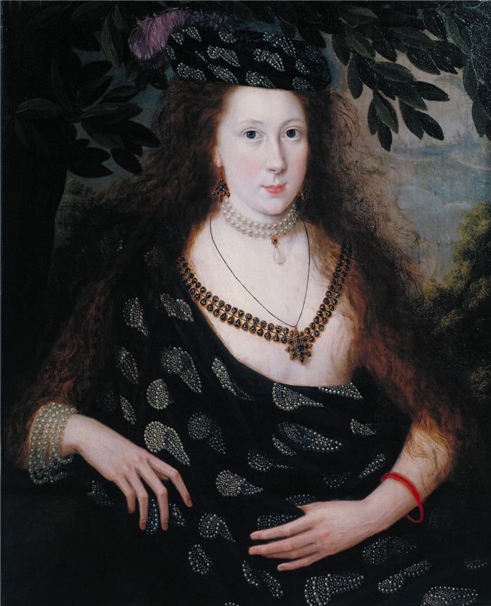 《伊丽莎白·波普夫人》老罗伯特·皮克(Robert Peake the Elder)作品- Lady Elizabeth Pope