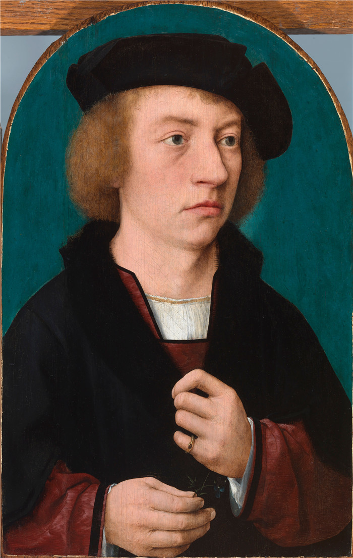 《戴黑帽的年轻人肖像》乔斯·范·克莱夫(Joos van Cleve)作品- Portrait of Young Man in a Black Hat, Legion of Honor