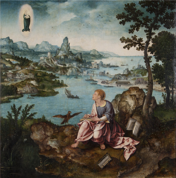 《帕特莫斯的圣约翰福音传教士》乔斯·范·克莱夫(Joos van Cleve)作品- St. John the Evangelist on Patmos