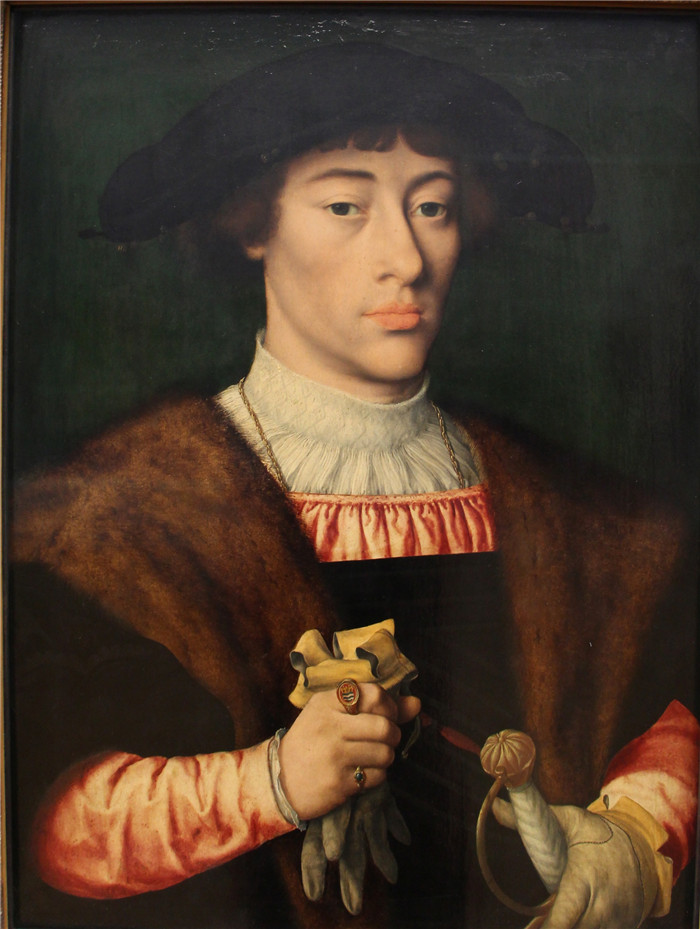 乔斯·范·克莱夫(Joos van Cleve)作品-青年肖像ritratto di un giovane