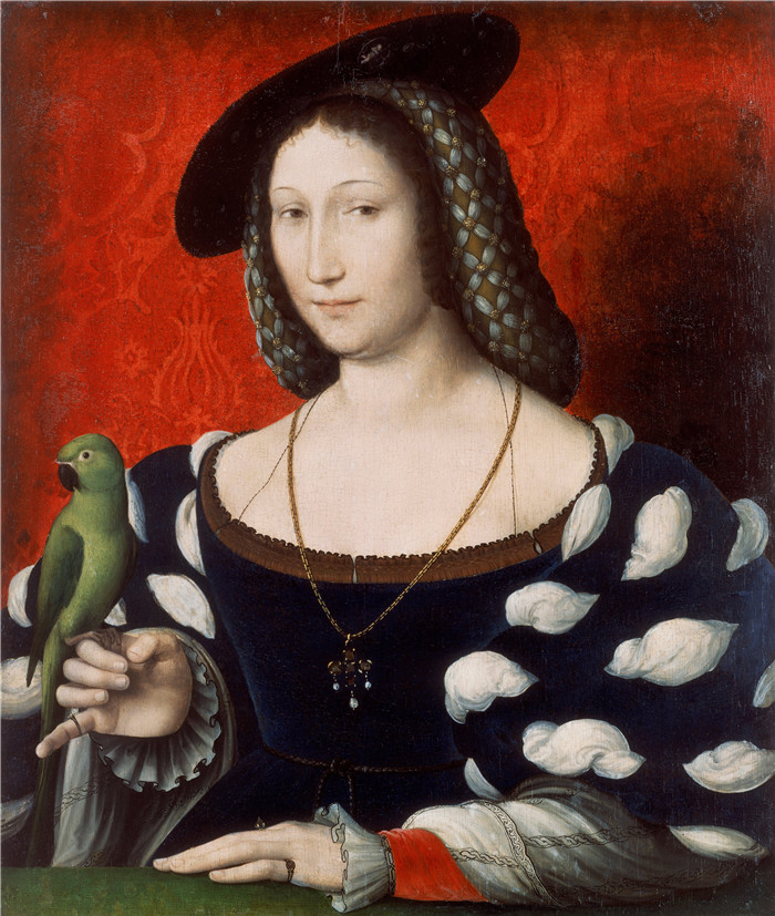 《纳瓦拉玛格丽特肖像》让·克鲁埃（Jean Clouet）肖像画-Portrait of Marguerite of Navarre