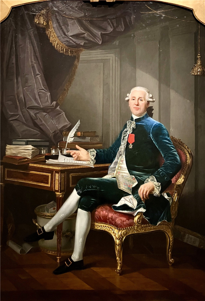 亚历山大·罗斯林（ Alexander Roslin）油画-马克·安托万·勒内·德·沃耶·德·保罗米·达尔贡松
