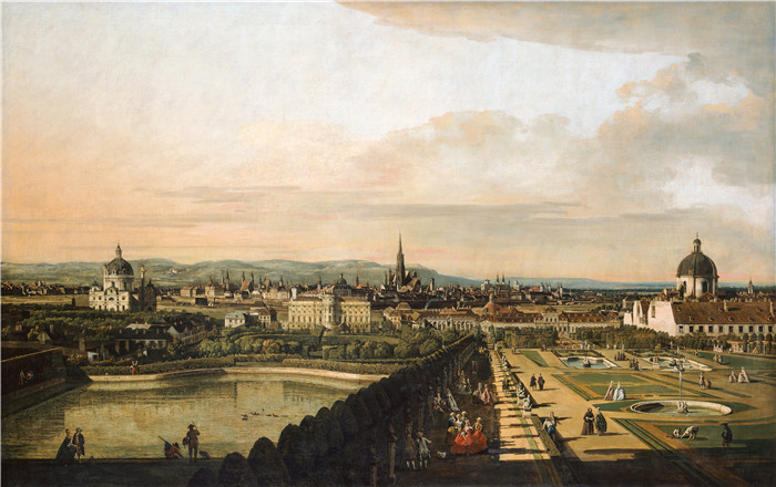 贝尔纳多·贝洛托（Bernardo Bellotto）油画-从贝尔维德宫看维也纳