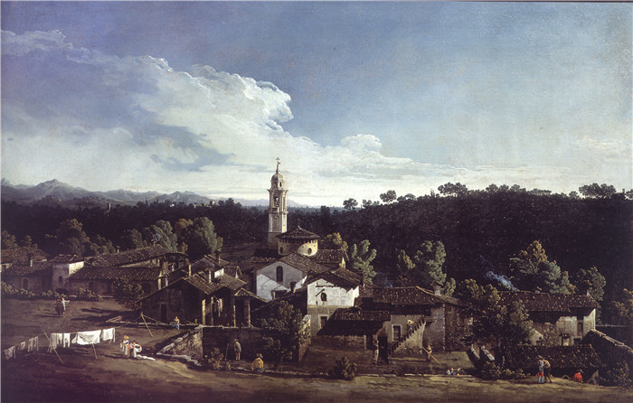 贝尔纳多·贝洛托(Bernardo Bellotto)油画-加扎达风景 Veduta di Gazzada